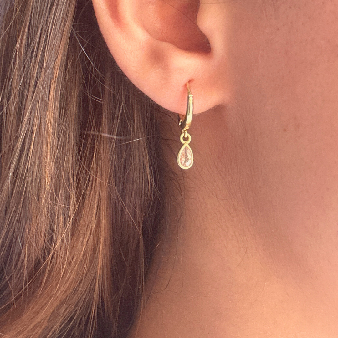 Charmer 18k Gold Plated Hoop Earrings