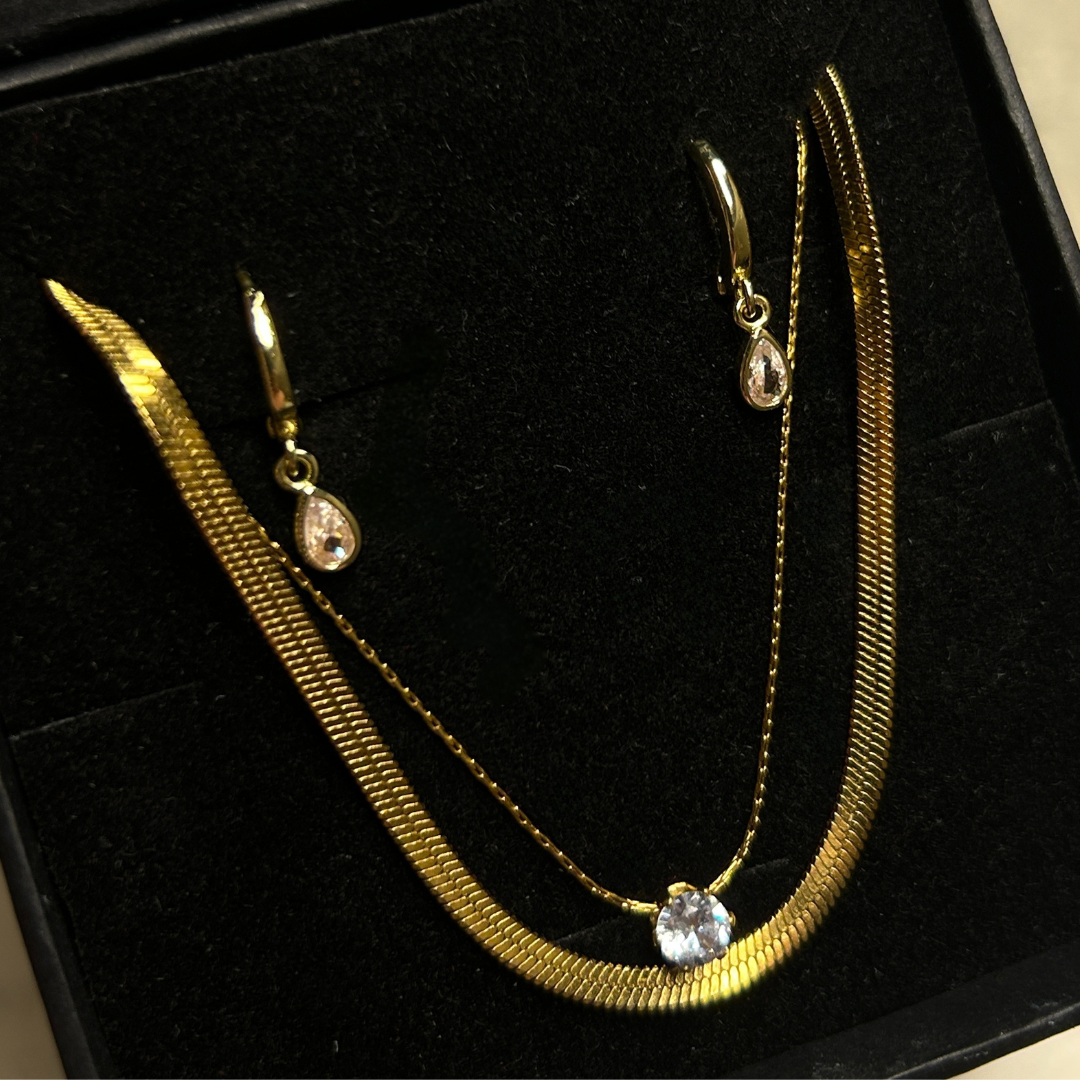 Dainty Done Right Combo (2 Necklace + 1 Earrings)