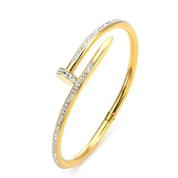 Clink 18k Gold Plated Zircon Nail Bangle