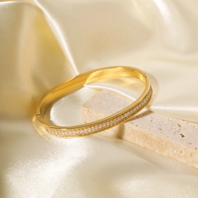 Devika 18K Gold Plated Bangle (Open Clasp)