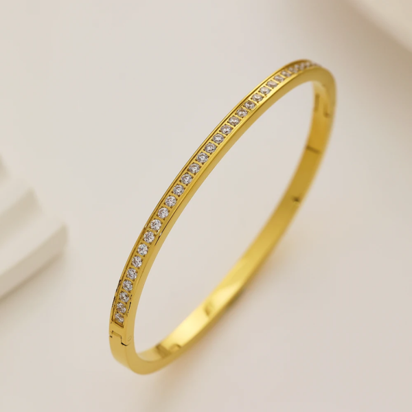 Radhika 18K Gold Plated Bangle (Open Clasp)