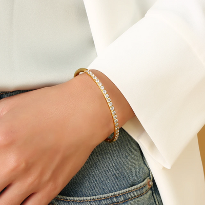 Radhika 18K Gold Plated Bangle (Open Clasp)