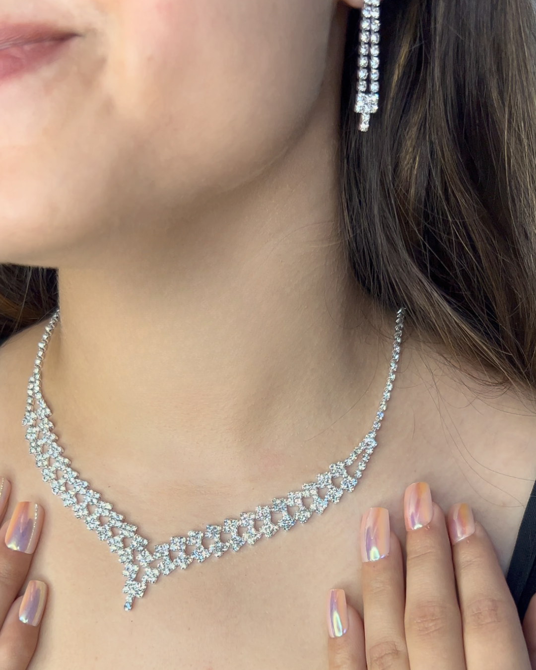 Silver Party Wear Jewellery Set