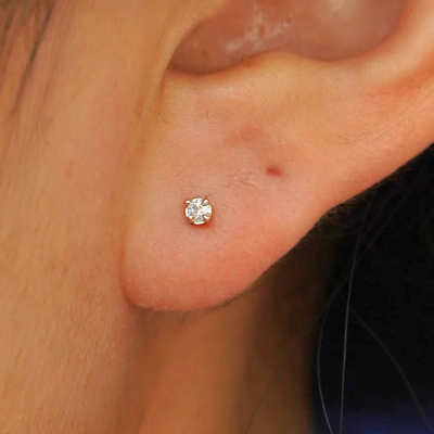 Crystalline 18K Gold Plated Flatback Studs