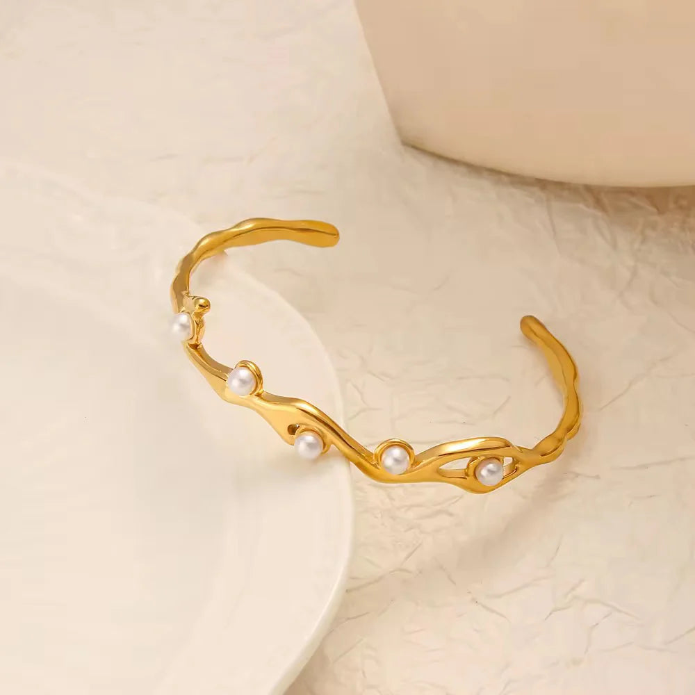 Kaia 18k Gold Plated Cuff Bracelet