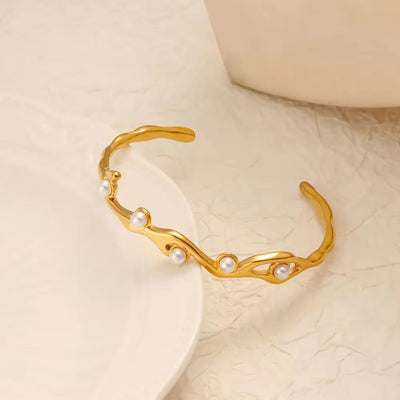 Kaia 18k Gold Plated Cuff Bracelet