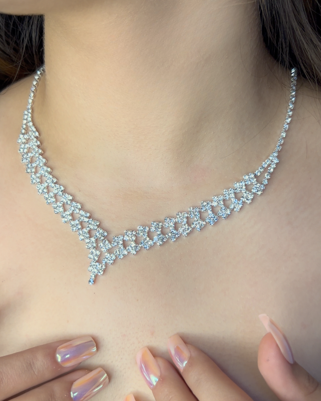 Silver Party Wear Jewellery Set