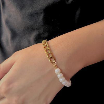 Bright Side  Pearl 18K Gold Plated Bracelet