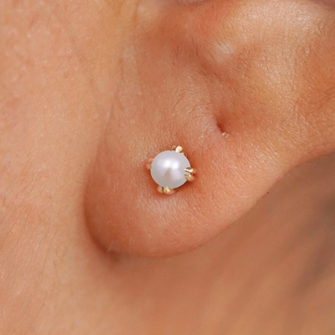 Crystalline 18K Gold Plated Flatback Studs