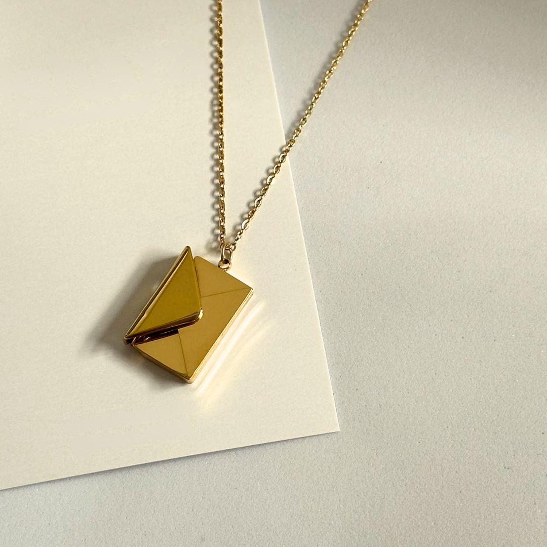 Love Letter 18k Gold Plated Envelope necklace