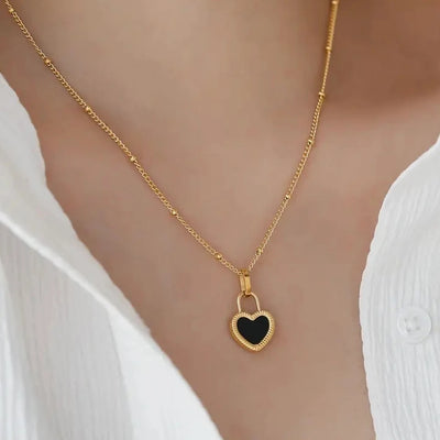 Reversible Heart 18K Gold Plated Necklace