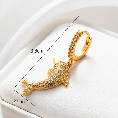 Lil Fishy Zircon Hoop Earrings