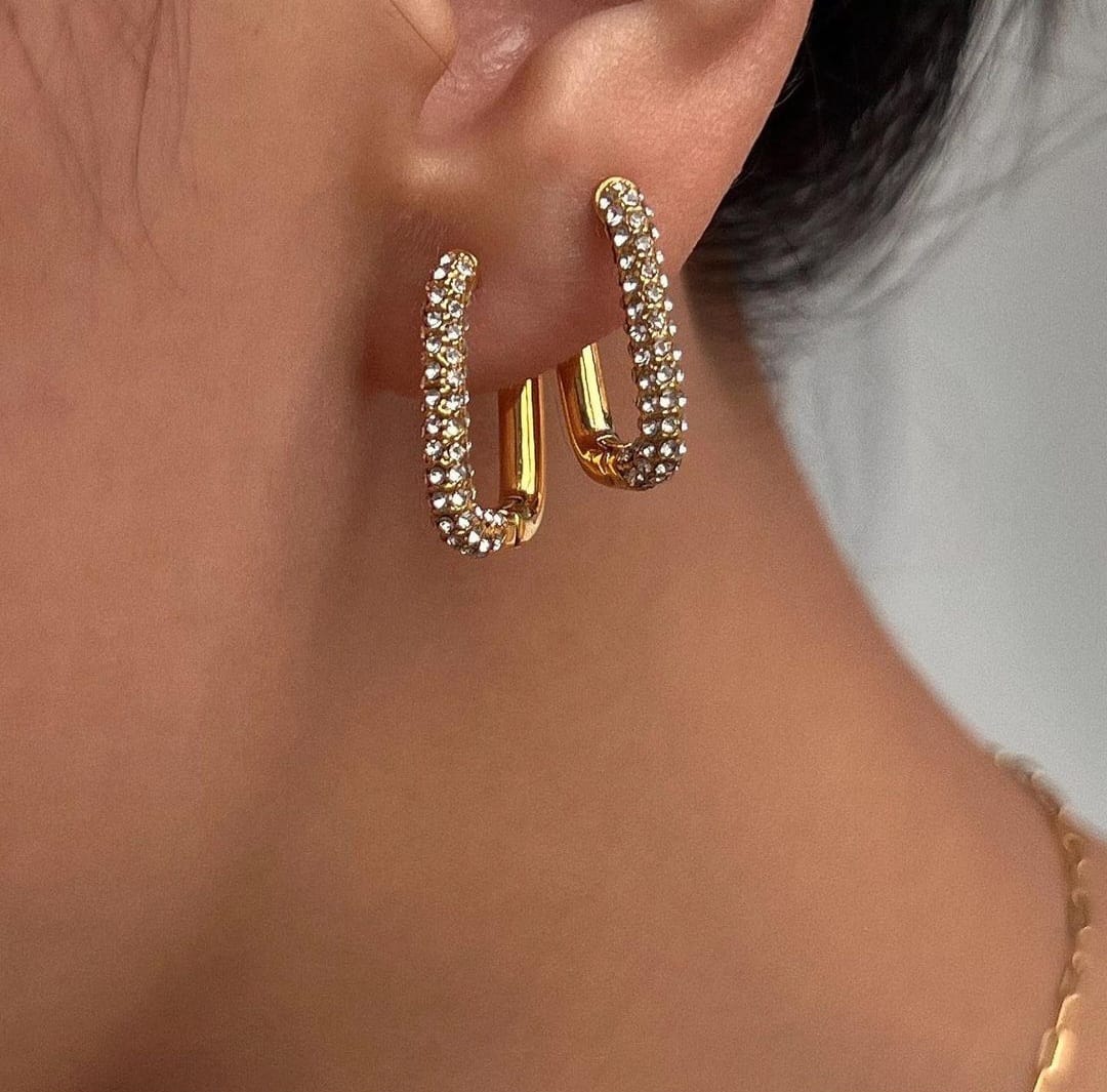 Sweetpea Zircon 18k Gold Plated Earrings