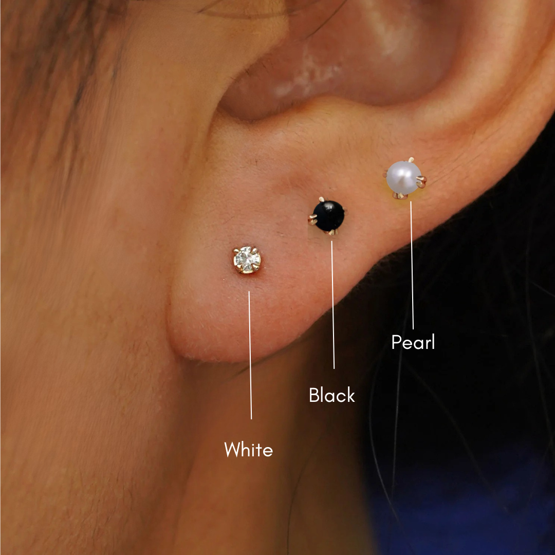 Crystalline 18K Gold Plated Flatback Studs