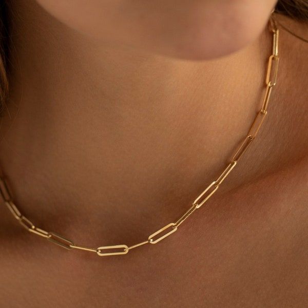 Paperclip 18K Gold Plated Link Chain