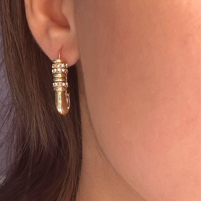 Blingy 18k Gold Plated Safety Pin Earrings