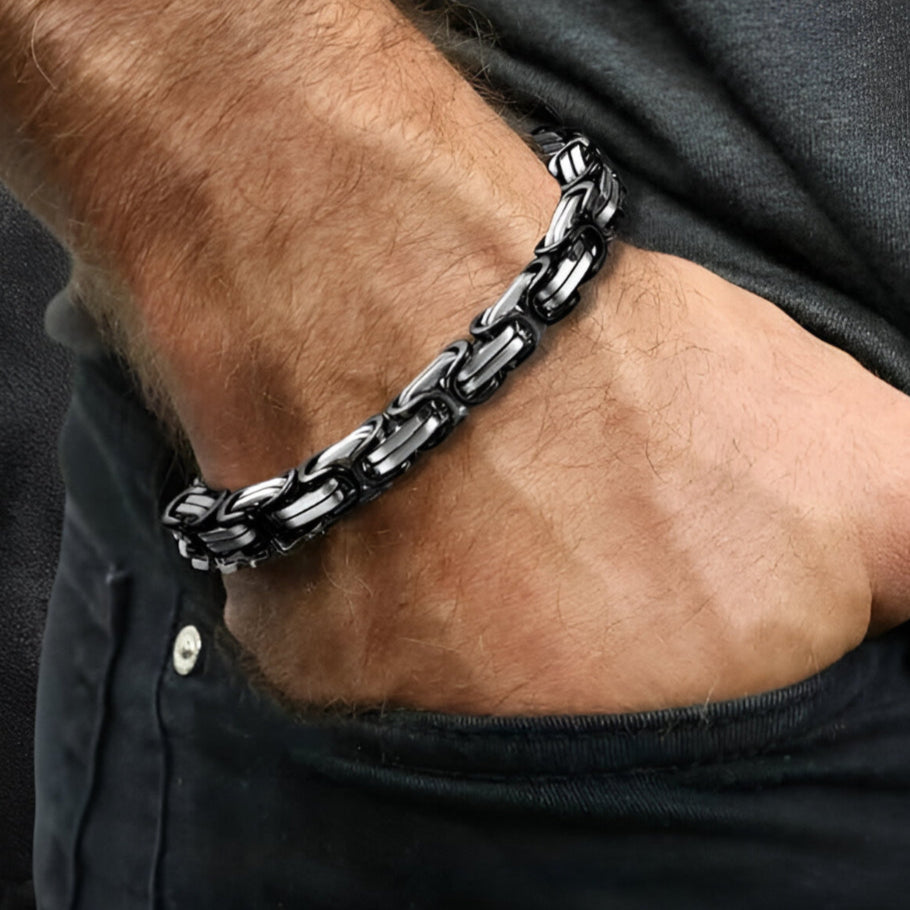 Zenith Byzantine Chain Bracelet- Black & Silver – Terrana