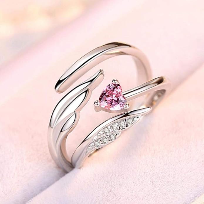 Heartsy Silver Plated Adjustable Couple Rings