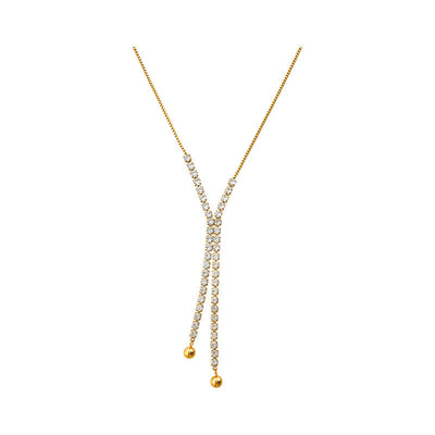 Wabi Sabi Full Rhinestone Tassel Necklace