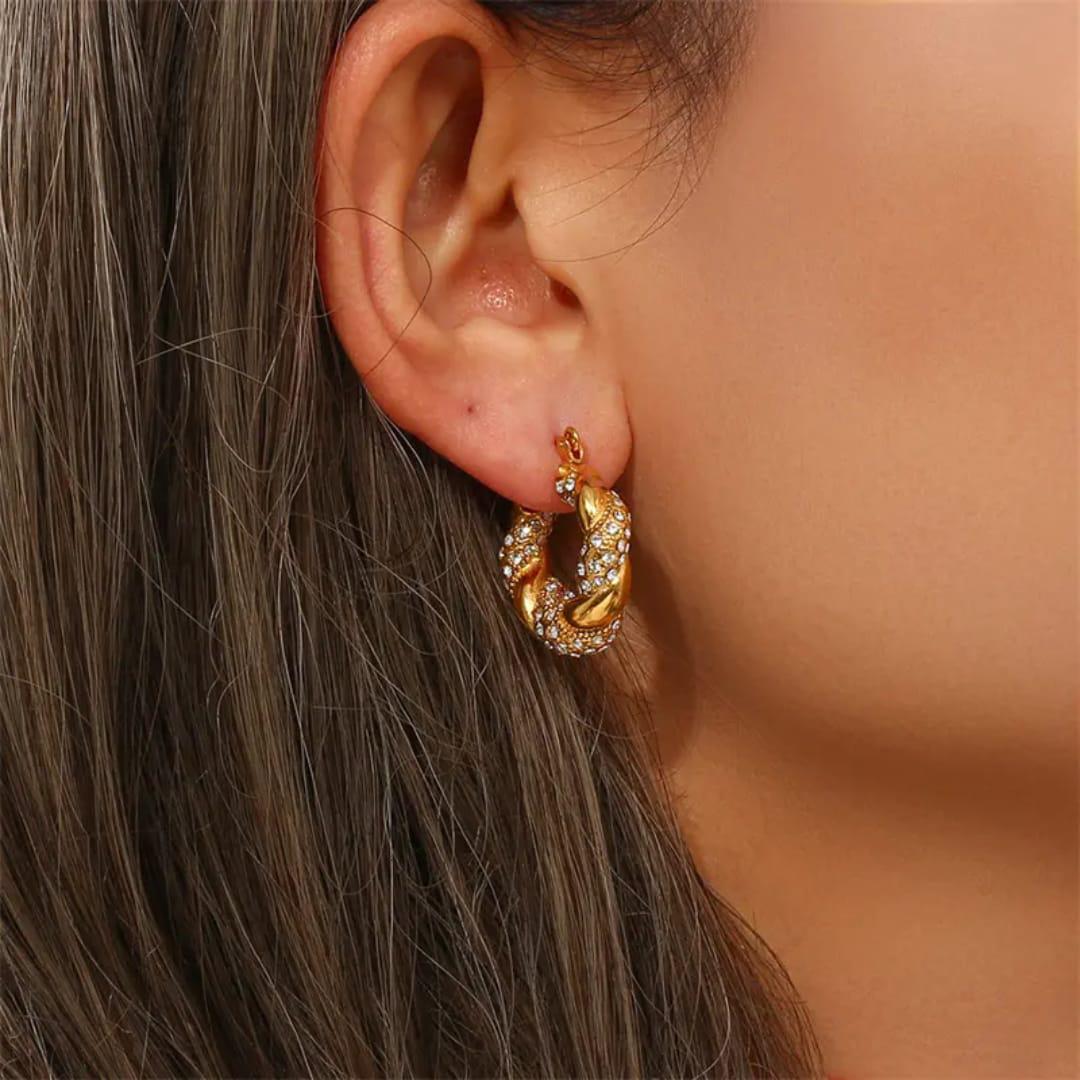 Meera 18K Gold Plated Hoops