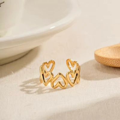 Heart Loop 18k Gold Plated Band Ring