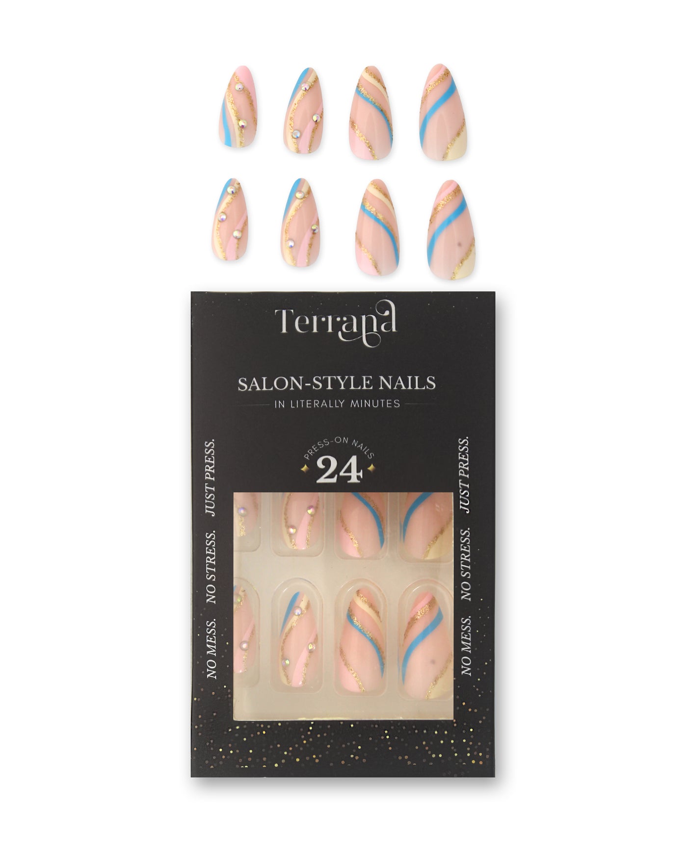 Colorful Streaks Press On Nails