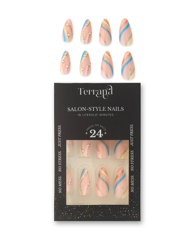 Colorful Streaks Press On Nails