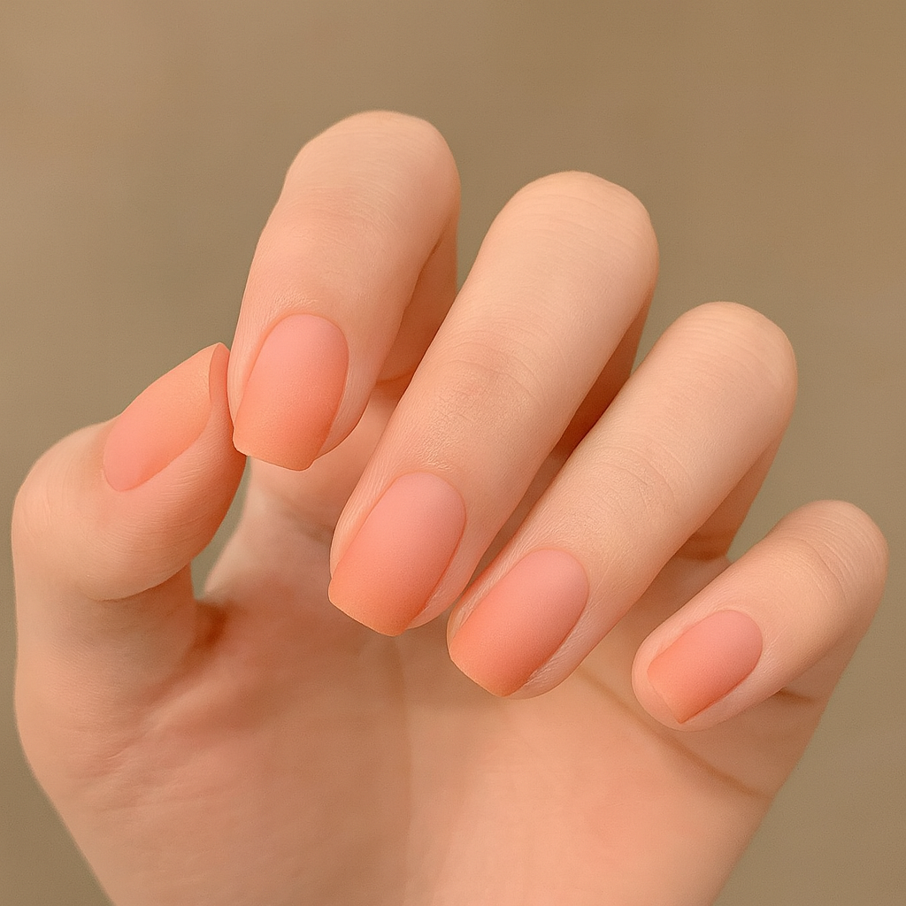 Ombre Nude Short Press On Nails