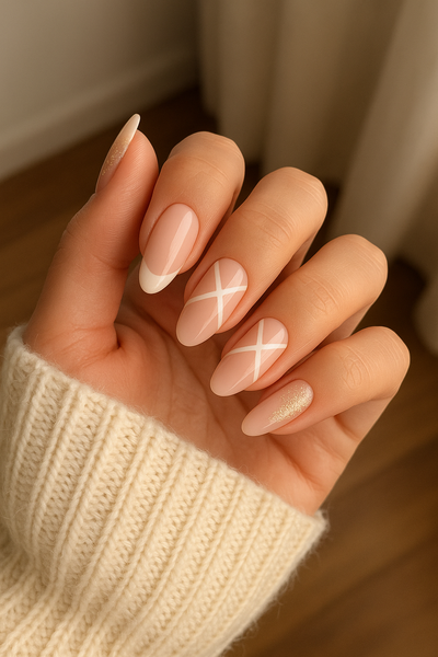 Line Art Nude Press On Nail