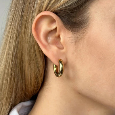 Helen 18K Gold Plated Hoops