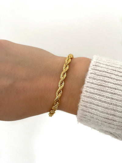 Reina 18k Gold Rope Bracelet