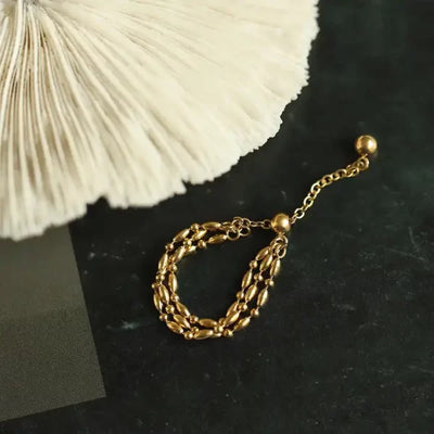 Strings 18k Gold Plated Chain Ring