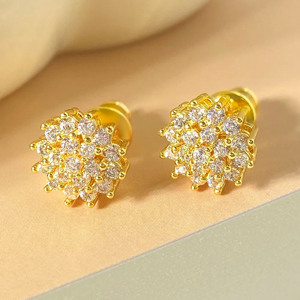 Mili 18K Gold plated zircon earrings