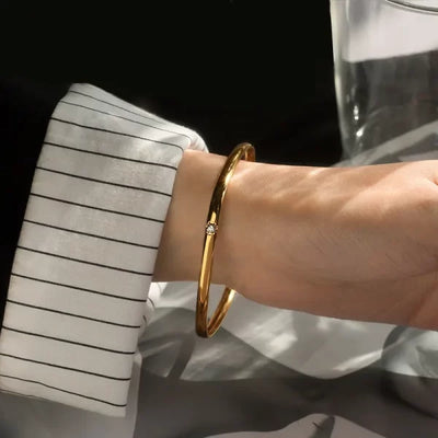 Alisha 18k Gold Plated Square Bangle