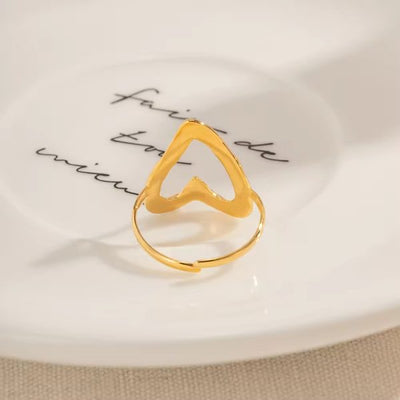 Honey Heart 18k Gold Plated Adjustable Ring