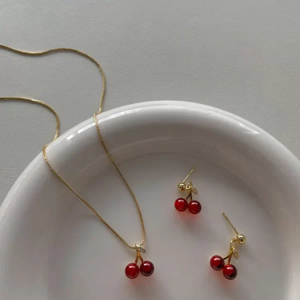 Cherry On Top 18k Gold Plated Jewellery Set