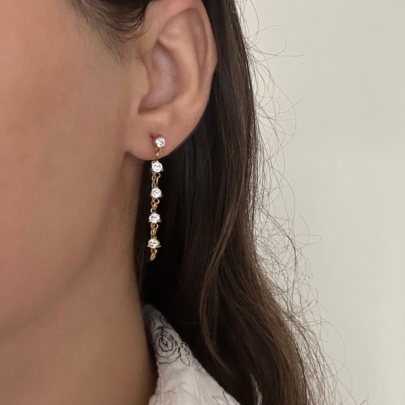 Meg 18K Gold Plated Chain String Earrings