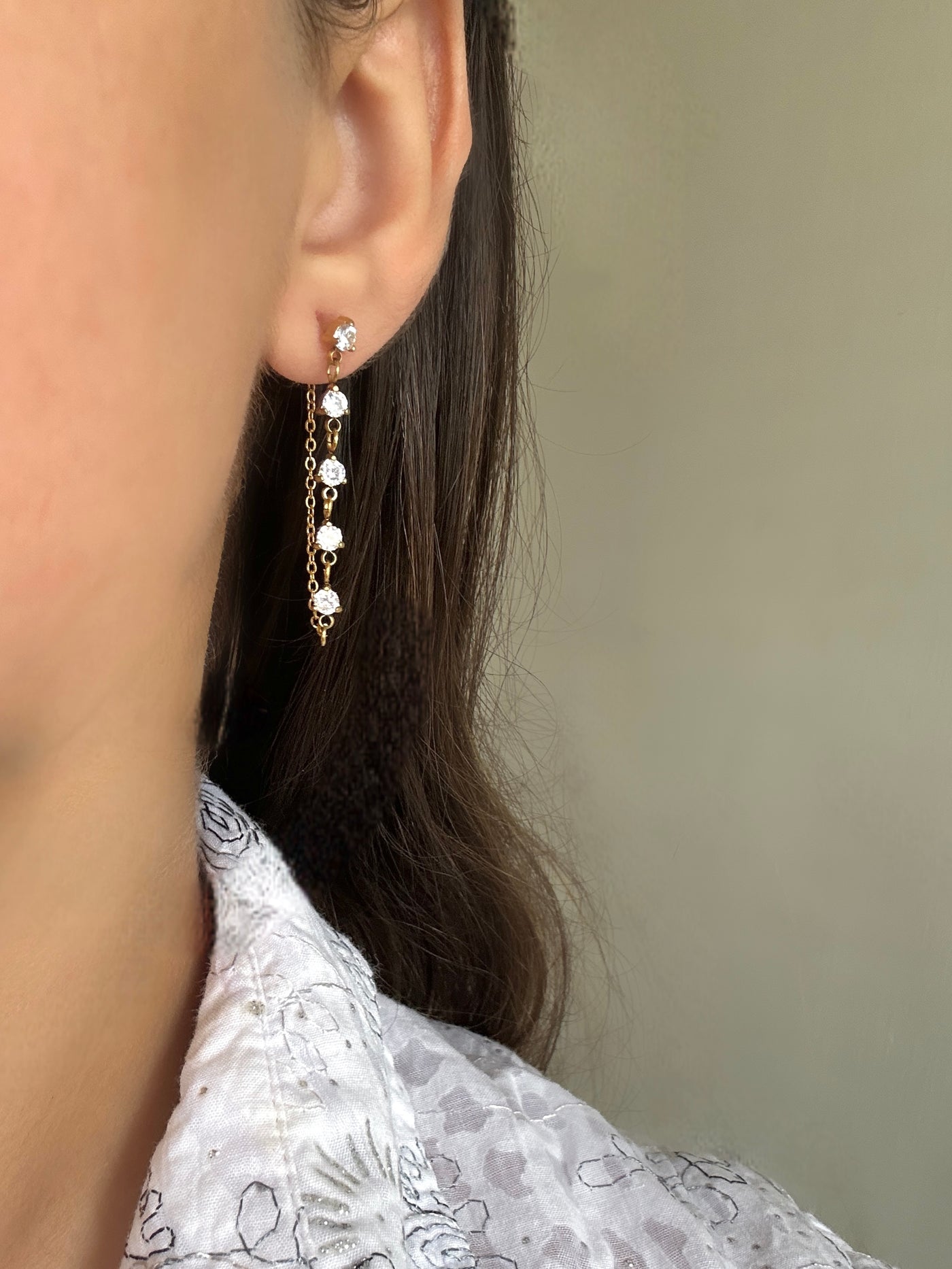 Meg 18K Gold Plated Chain String Earrings