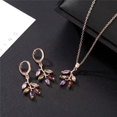 Dahlia Anti-Tarnish Jewellery Set (Rose Gold Base)