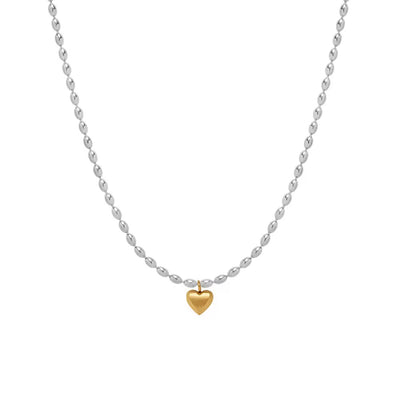 Belly Silver & Gold Heart Necklace