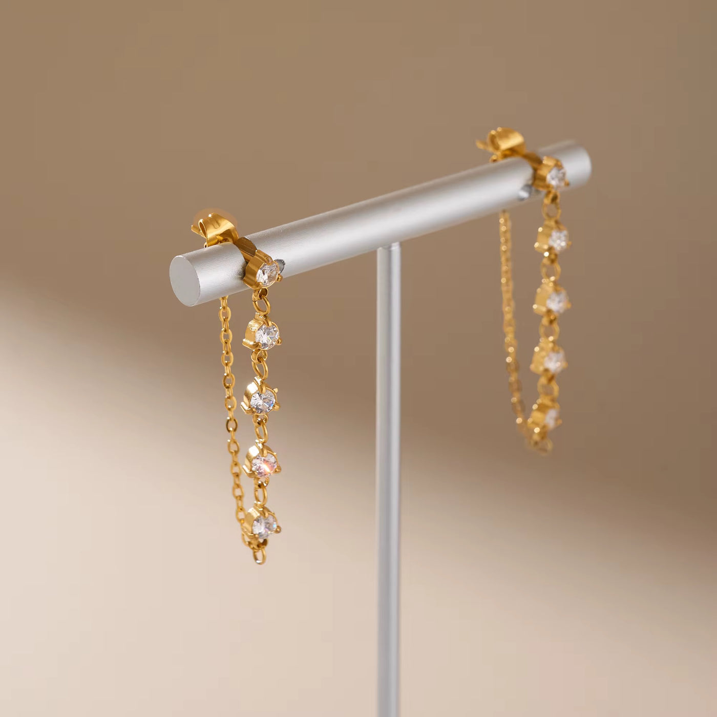 Meg 18K Gold Plated Chain String Earrings