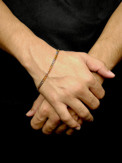 Forge Dual Tone Cubic Chain Bracelet