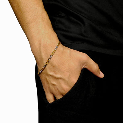 Forge Dual Tone Cubic Chain Bracelet