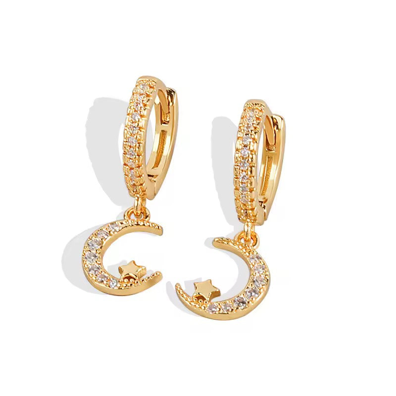 Chand Sitara 18k Gold Plated Drop Earrings