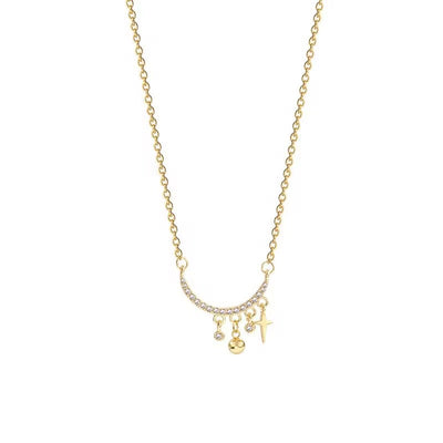 Moonlit 18k Gold Plated Charms Pendant Necklace
