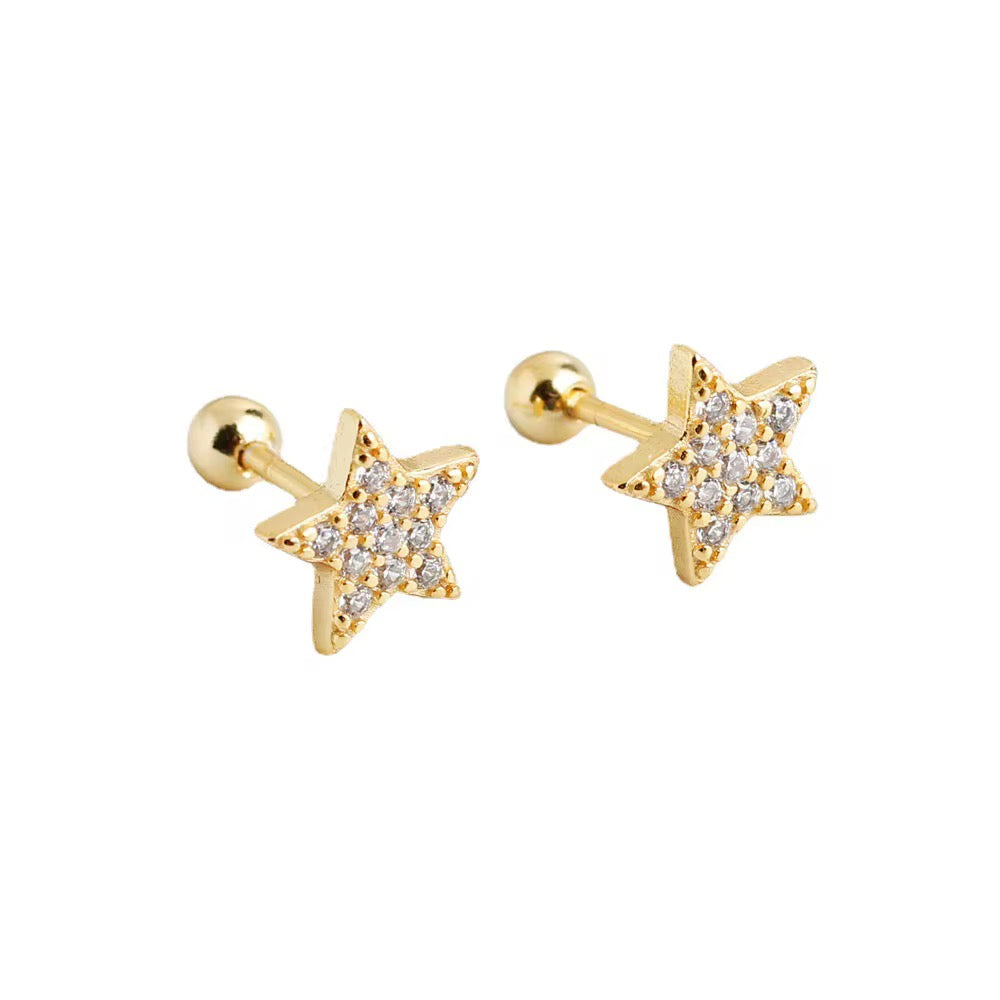 Wishing Star 18k Gold Plated Stud Earrings