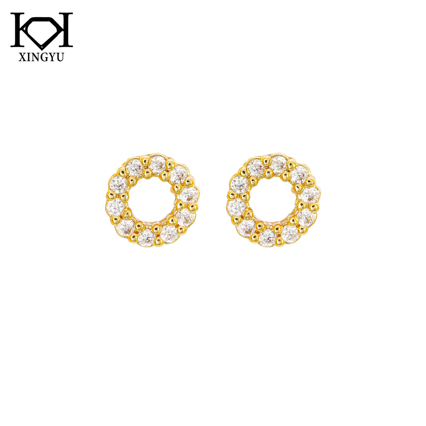 Honey Halo 18K Gold Plated Stud Earrings