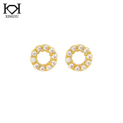 Honey Halo 18K Gold Plated Stud Earrings