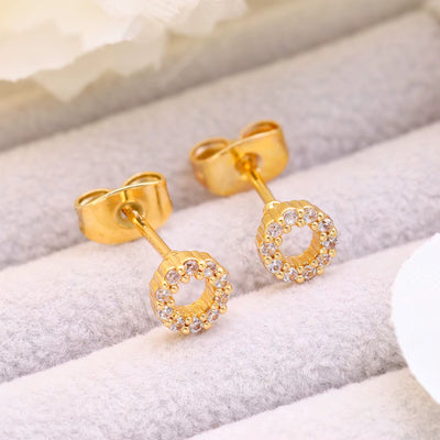 Honey Halo 18K Gold Plated Stud Earrings