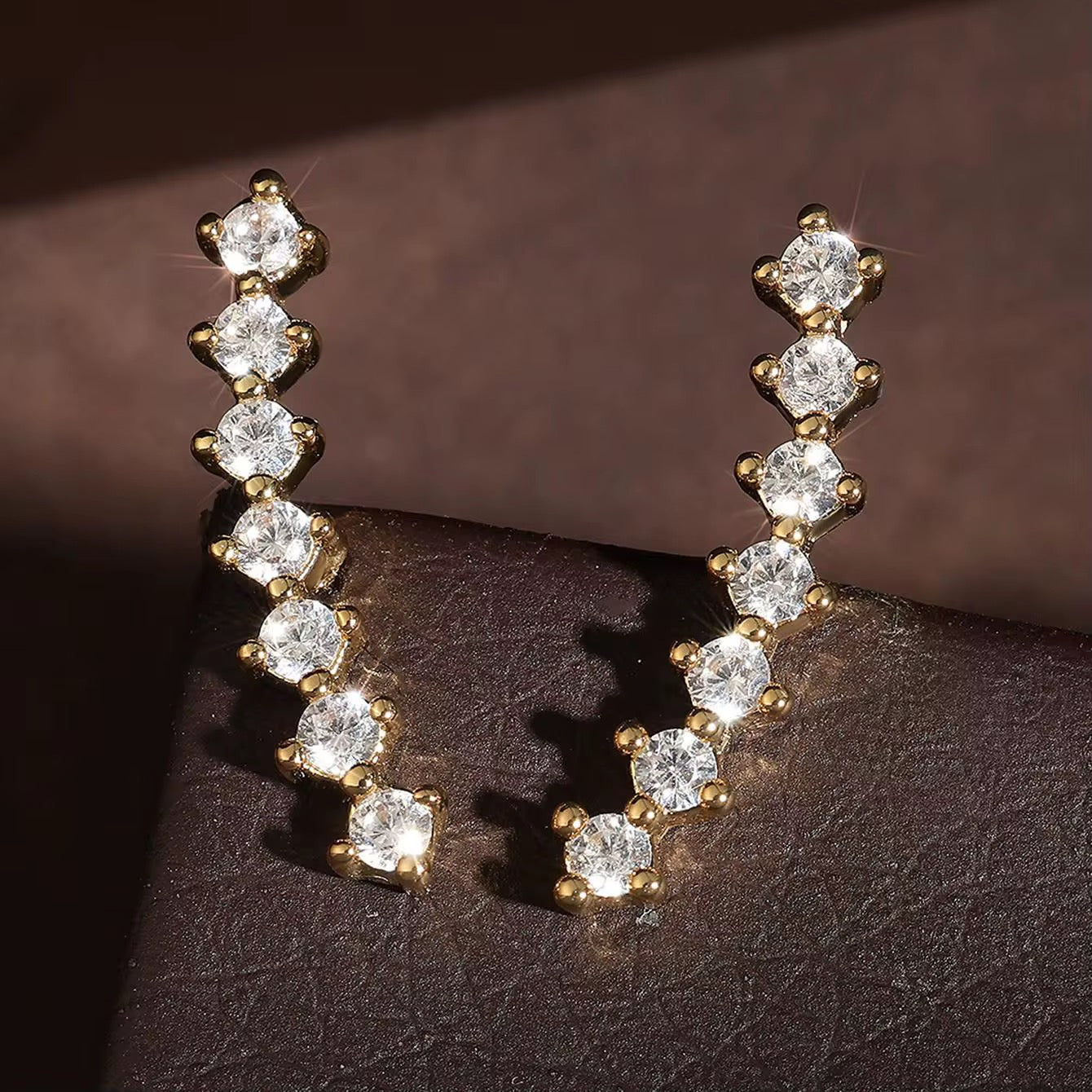 Stellar 18k Gold Plated Stud Earrings